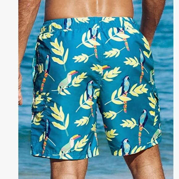 Swimming Trunks w/ Comfortable Mesh Lining Board Shorts with Pockets, SM - Picture 2 of 6